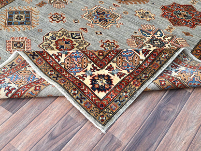 Grey 5'11" x 8'9" Tribal Hand knotted Wool Rug - Sku: O086565
