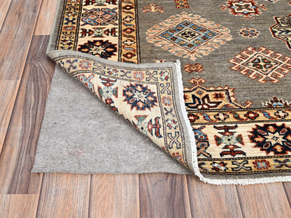 Grey 4'10" x 6'6" Tribal Hand knotted Wool Rug - Sku: O086570