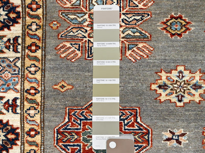 Grey 4'10" x 6'6" Tribal Hand knotted Wool Rug - Sku: O086570