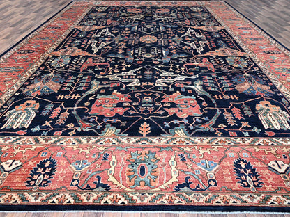Bidjar Tribal hand-knotted wool rug in Blue, 11'11" x 17'6", SKU O086573