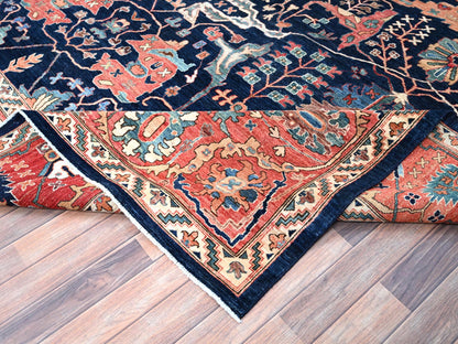 Bidjar Tribal hand-knotted wool rug in Blue, 11'11" x 17'6", SKU O086573