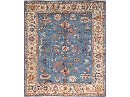 Blue 8'3" x 9'9" Heriz Hand knotted Wool Rug - Sku: O086575