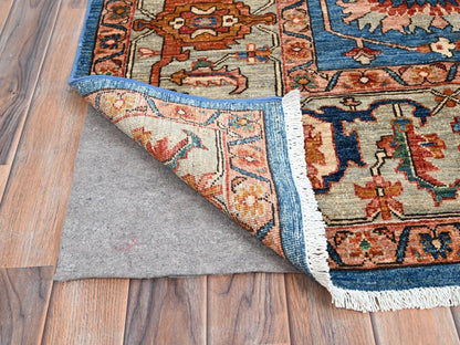 Blue 8'3" x 9'9" Heriz Hand knotted Wool Rug - Sku: O086575