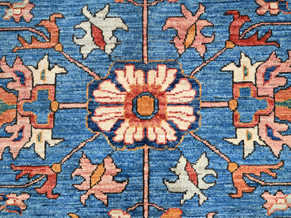 Blue 8'3" x 9'9" Heriz Hand knotted Wool Rug - Sku: O086575