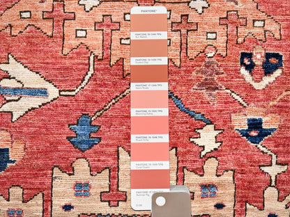 Red 10'1" x 13'11" Traditional Hand knotted Wool Rug - Sku: O086576