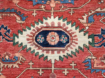 Red 10'1" x 13'11" Traditional Hand knotted Wool Rug - Sku: O086576