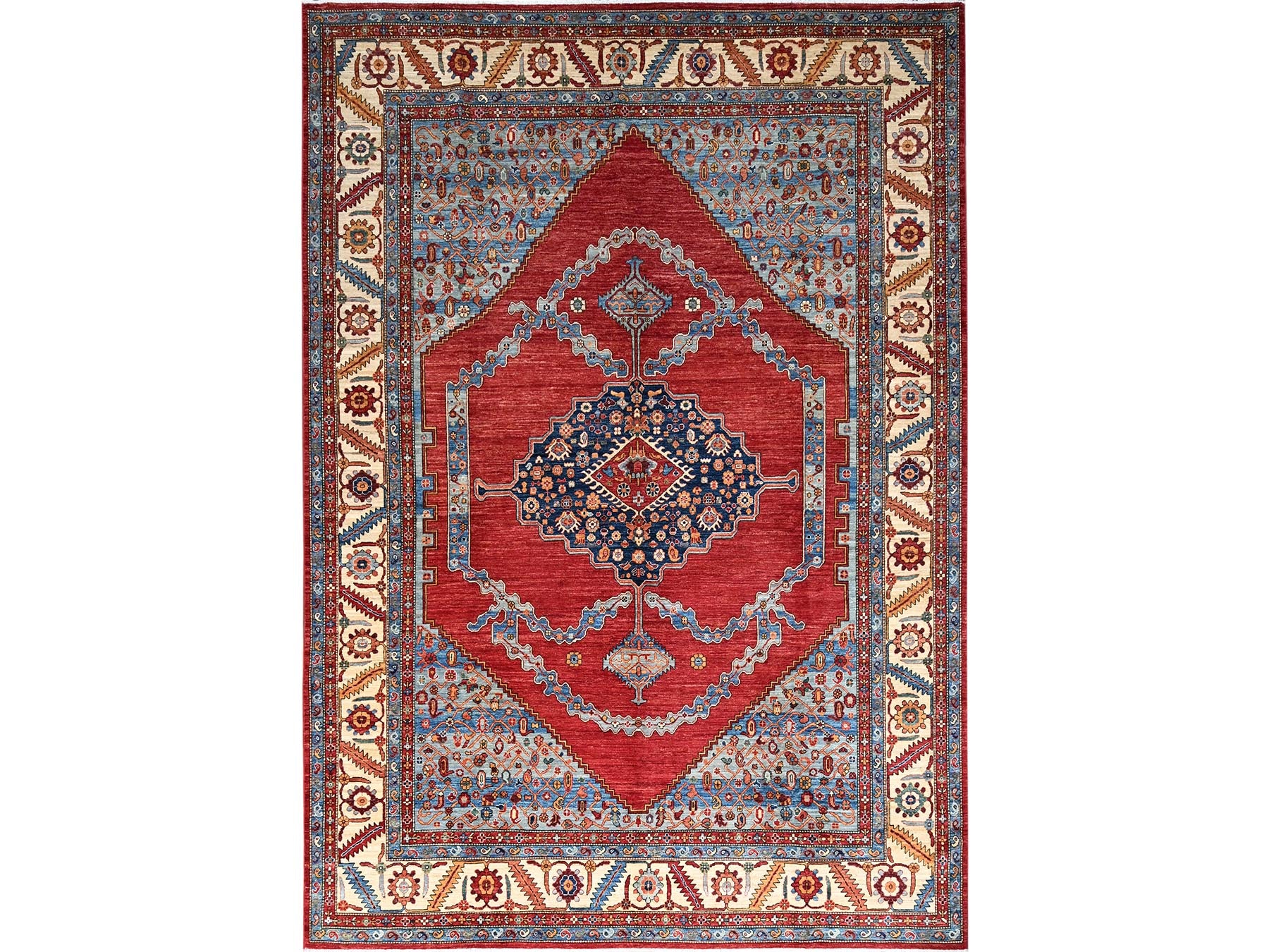 Heriz Traditional hand-knotted wool rug in Red, 10'0" x 14'4", SKU O086583