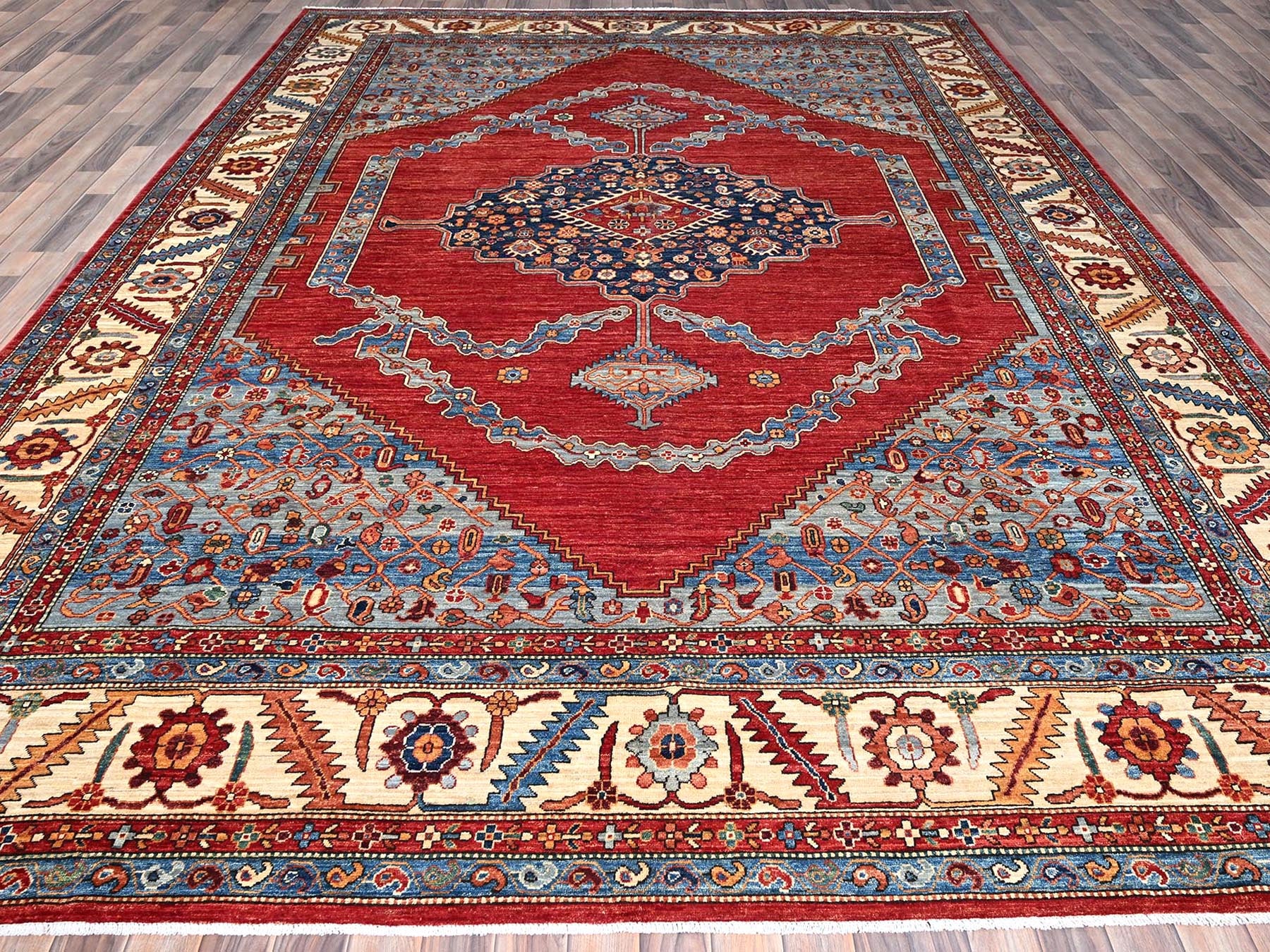 Heriz Traditional hand-knotted wool rug in Red, 10'0" x 14'4", SKU O086583