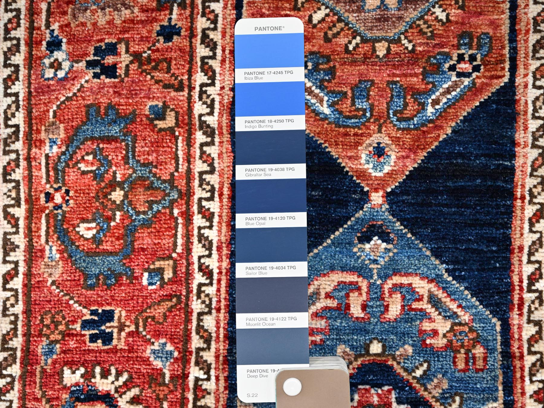 Heriz Traditional hand-knotted wool runner in Blue, 2'0" x 6'1", SKU O086596
