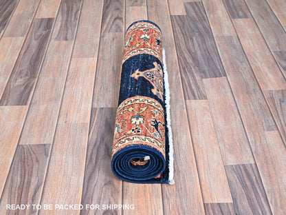 Heriz Traditional hand-knotted wool runner in Blue, 2'0" x 6'1", SKU O086596