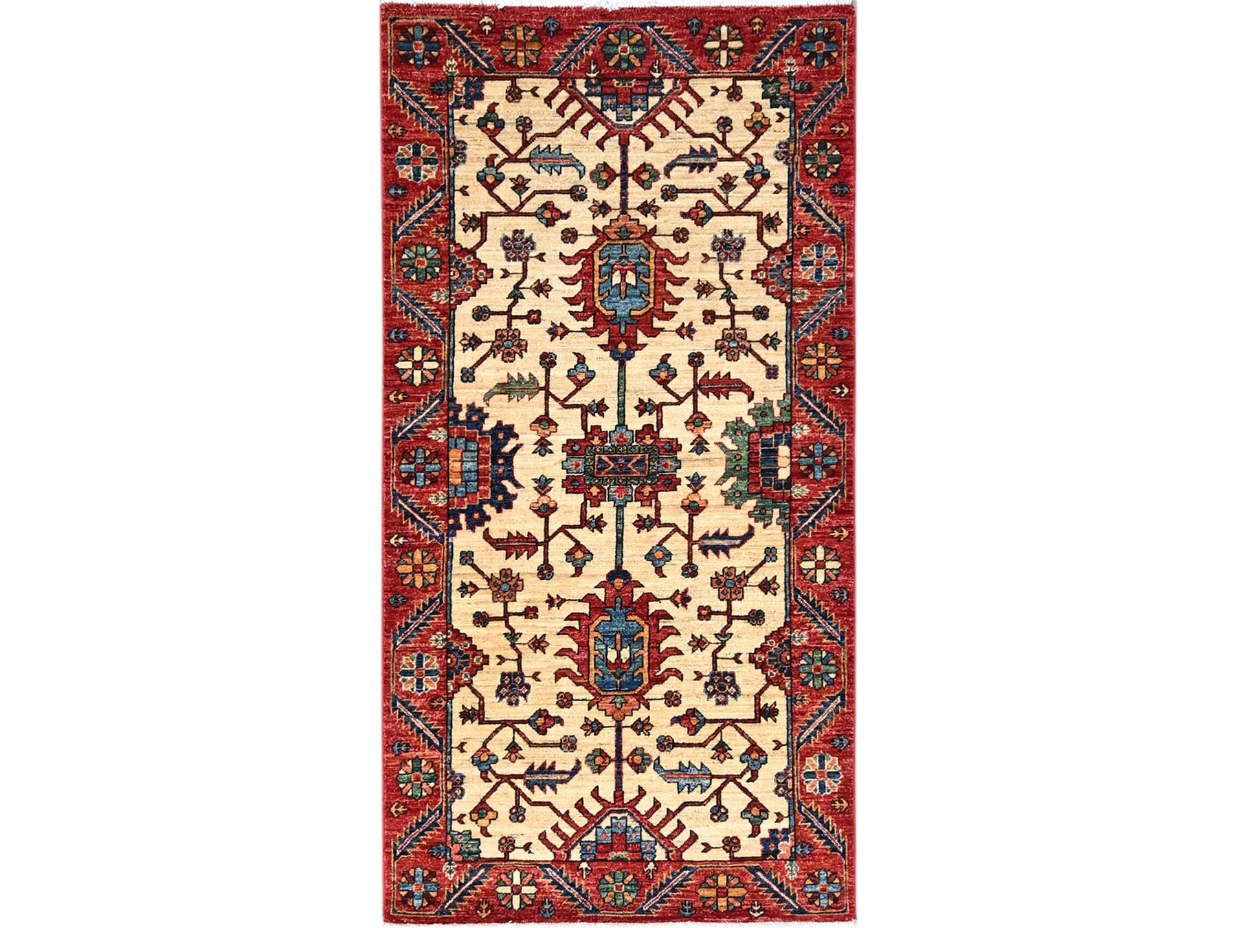 Traditional hand-knotted wool rug in Beige, 3'2" x 6'1", SKU O086607