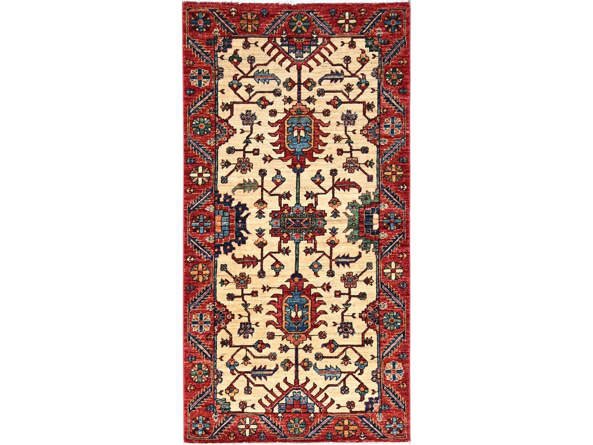 Traditional hand-knotted wool rug in Beige, 3'2" x 6'1", SKU O086607