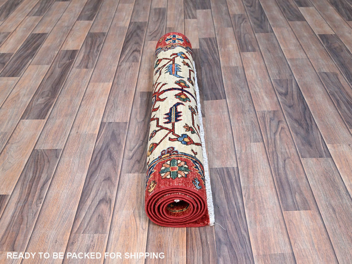 Traditional hand-knotted wool rug in Beige, 3'2" x 6'1", SKU O086607