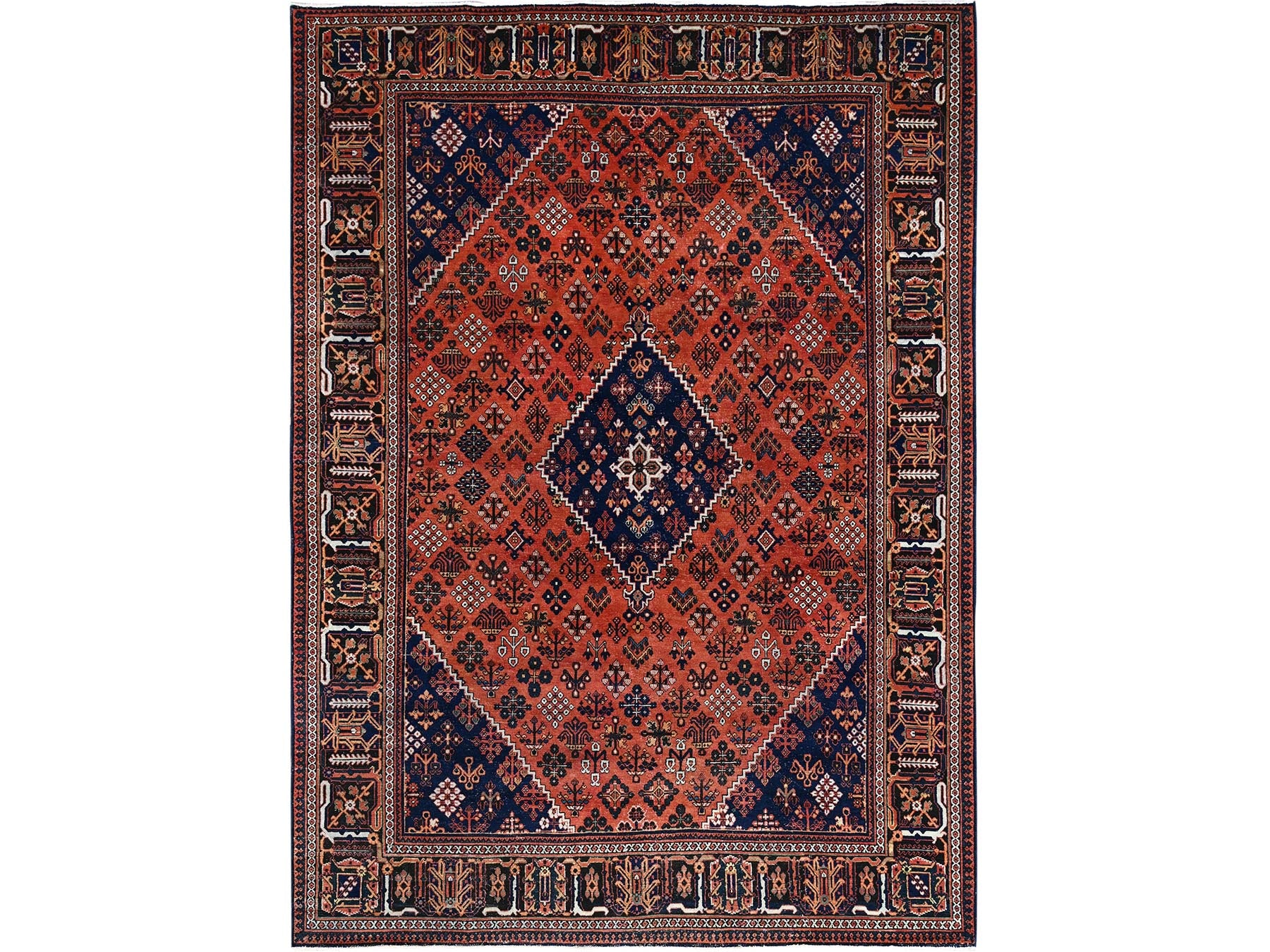 Vintage hand-knotted wool rug in Red, 8'1" x 11'3", SKU O086615