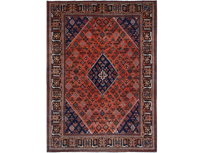 Red 8'1" x 11'3" Vintage Hand knotted Wool Rug - Sku: O086615