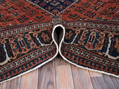 Red 8'1" x 11'3" Vintage Hand knotted Wool Rug - Sku: O086615