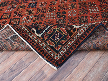 Red 8'1" x 11'3" Vintage Hand knotted Wool Rug - Sku: O086615