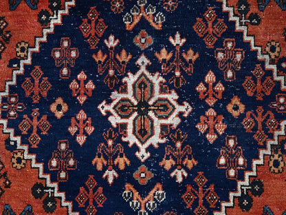 Red 8'1" x 11'3" Vintage Hand knotted Wool Rug - Sku: O086615
