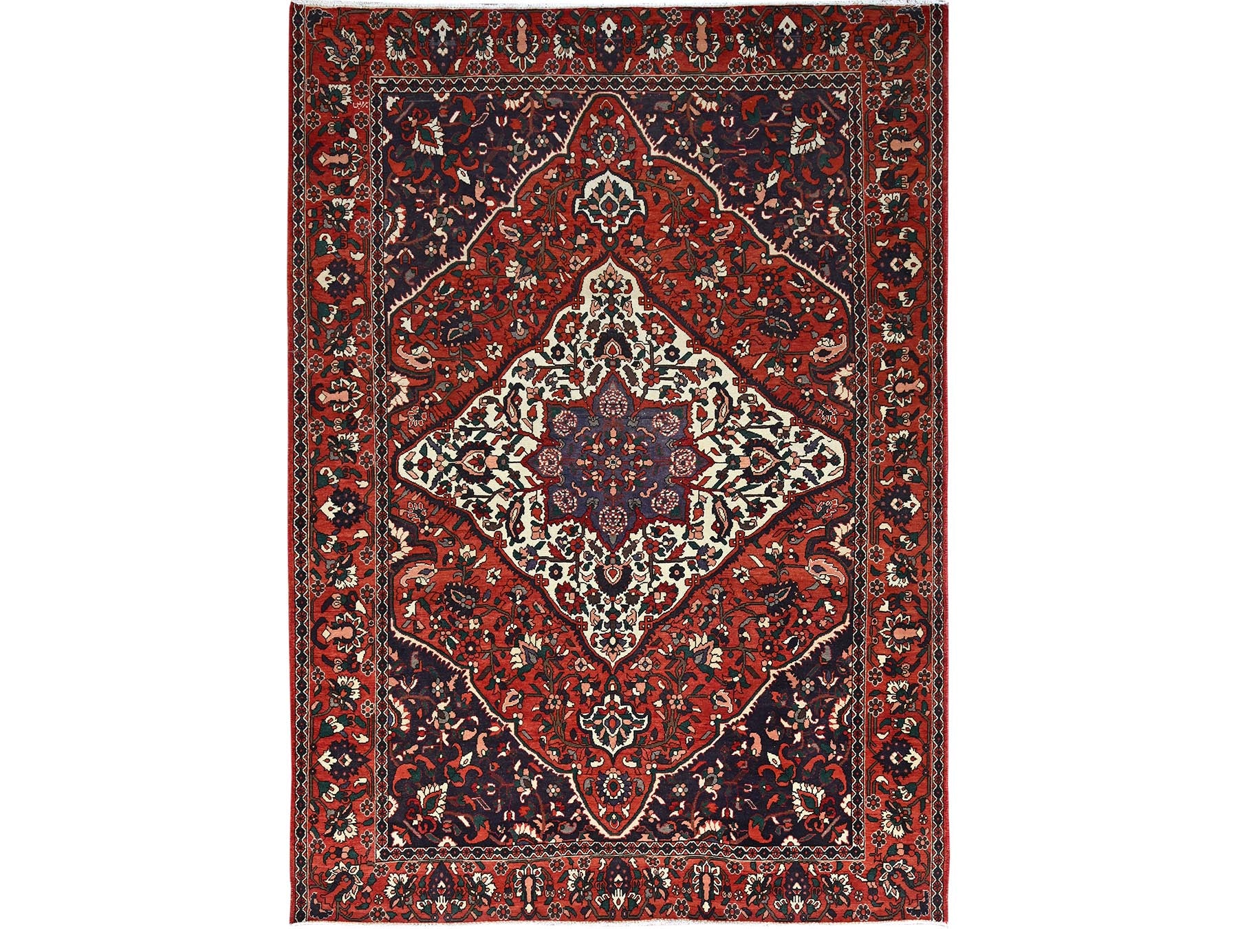Vintage hand-knotted wool rug in Red, 8'7" x 11'2", SKU O086618
