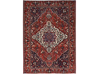Red 8'7" x 11'2" Vintage Hand knotted Wool Rug - Sku: O086618