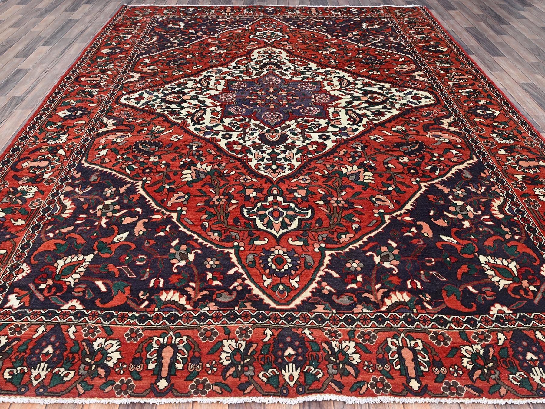 Vintage hand-knotted wool rug in Red, 8'7" x 11'2", SKU O086618