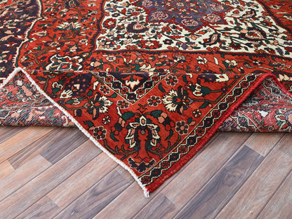 Red 8'7" x 11'2" Vintage Hand knotted Wool Rug - Sku: O086618