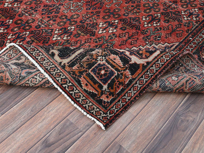 Red 6'9" x 10'0" Vintage Hand knotted Wool Rug - Sku: O086622