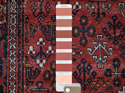 Red 6'9" x 10'0" Vintage Hand knotted Wool Rug - Sku: O086622