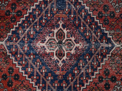 Red 6'9" x 10'0" Vintage Hand knotted Wool Rug - Sku: O086622