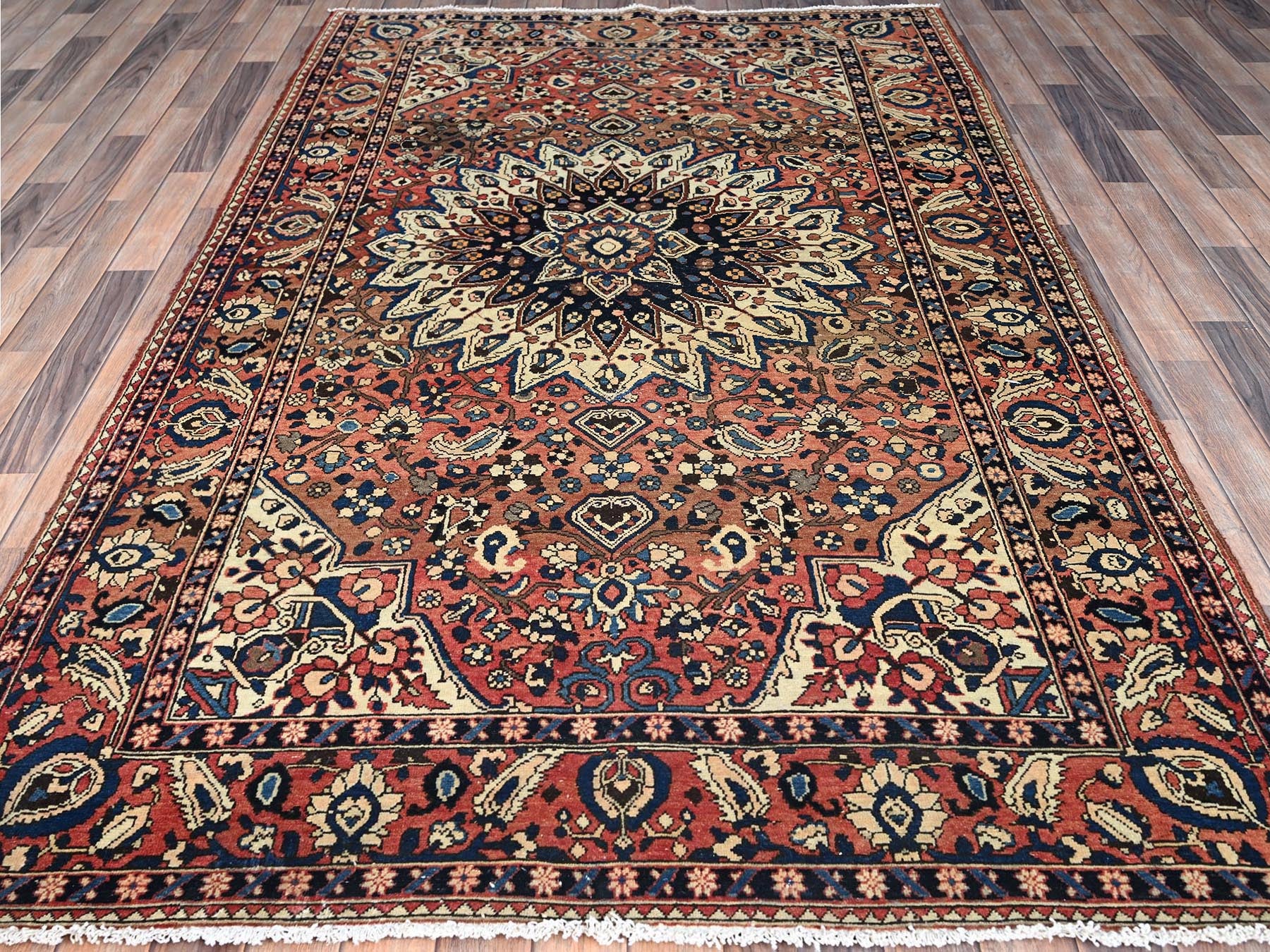 Vintage hand-knotted wool rug in Red, 5'3" x 8'6", SKU O086624