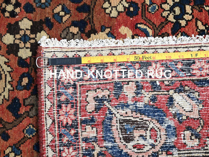 Red 5'3" x 8'6" Vintage Hand knotted Wool Rug - Sku: O086624