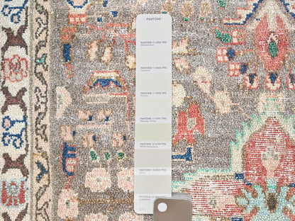 Brown 3'3" x 9'5" Vintage Hand knotted Wool Rug - Sku: O086638