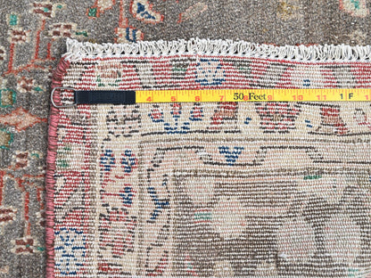 Brown 3'3" x 9'5" Vintage Hand knotted Wool Rug - Sku: O086638