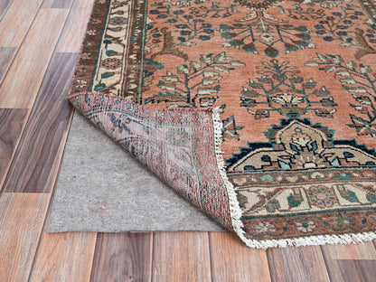 Red 3'5" x 10'2" Vintage Hand knotted Wool Rug - Sku: O086642