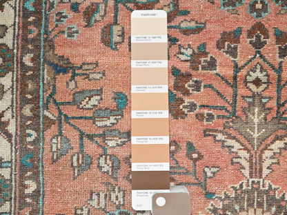 Red 3'5" x 10'2" Vintage Hand knotted Wool Rug - Sku: O086642