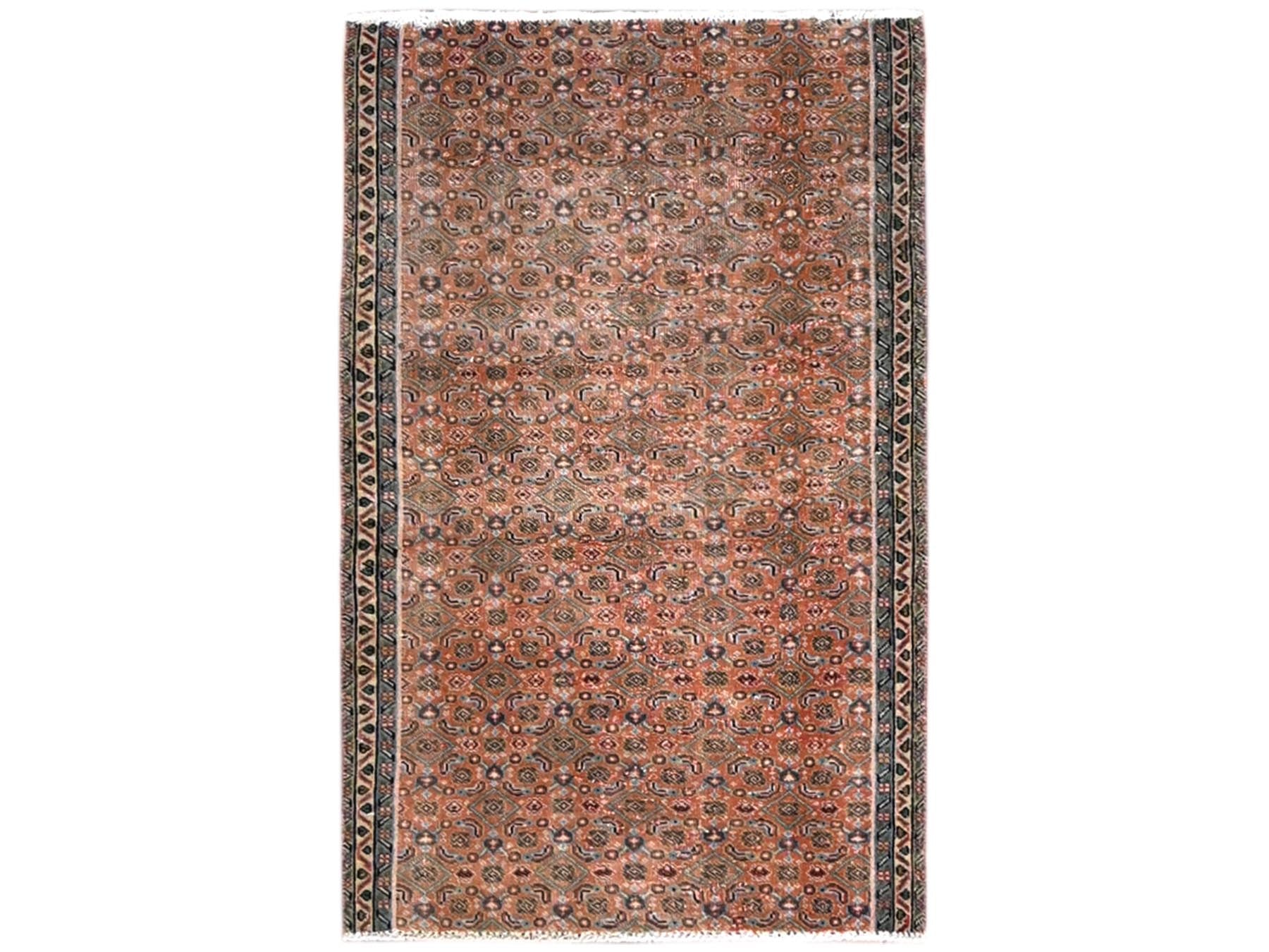 Vintage hand-knotted wool rug in Brown, 2'5" x 3'8", SKU O086683