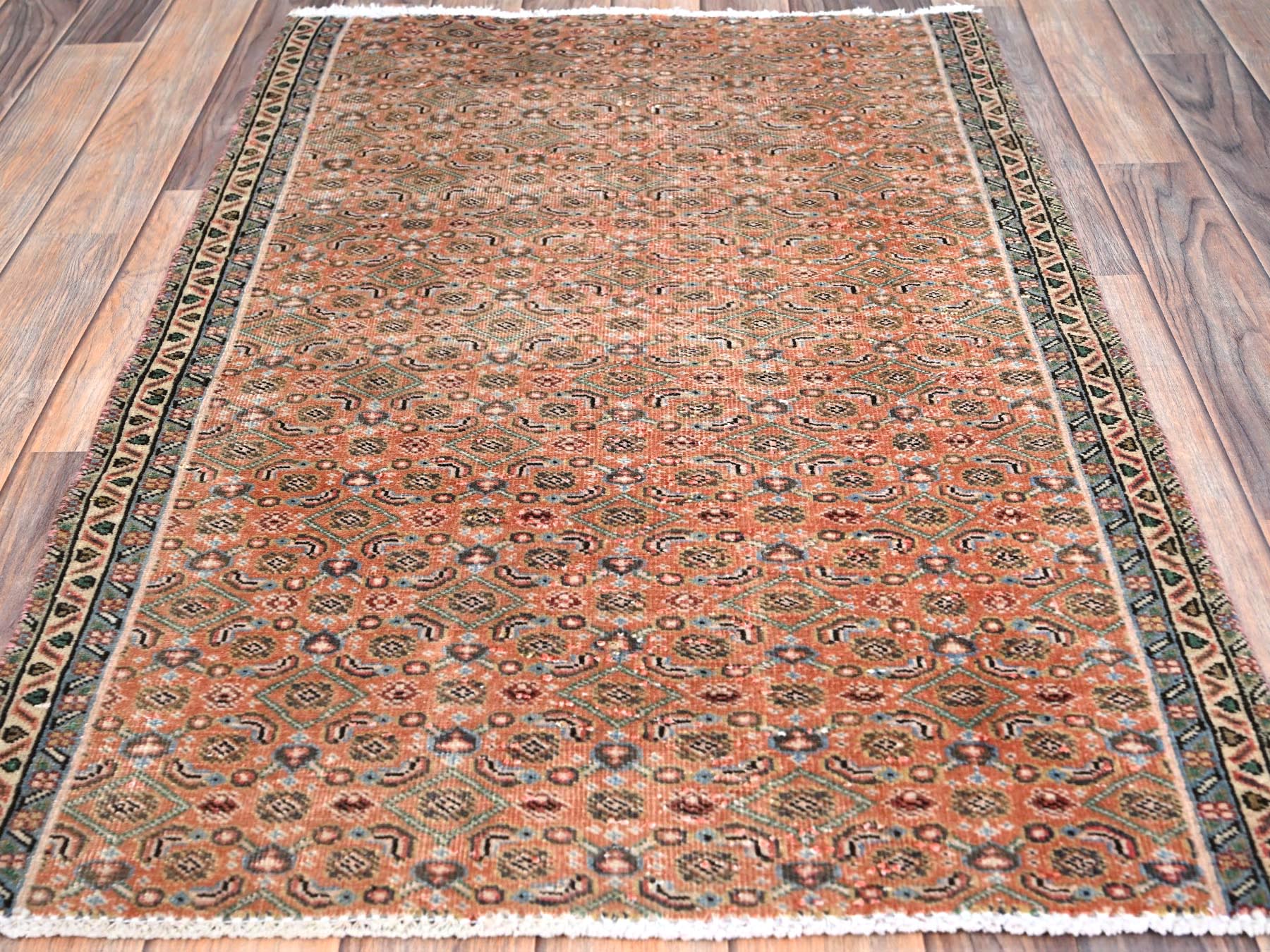 Vintage hand-knotted wool rug in Brown, 2'5" x 3'8", SKU O086683