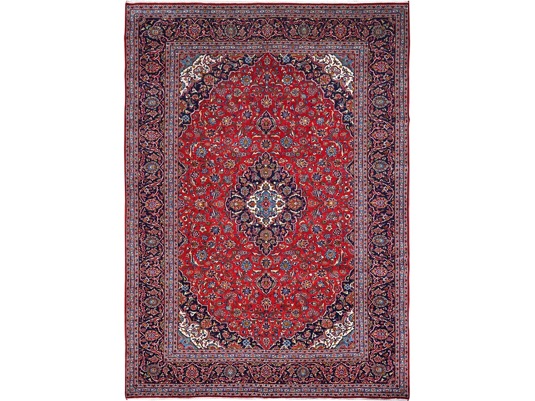 Kashan Persian hand-knotted wool rug in Red, 9'5" x 13'0", SKU O086699