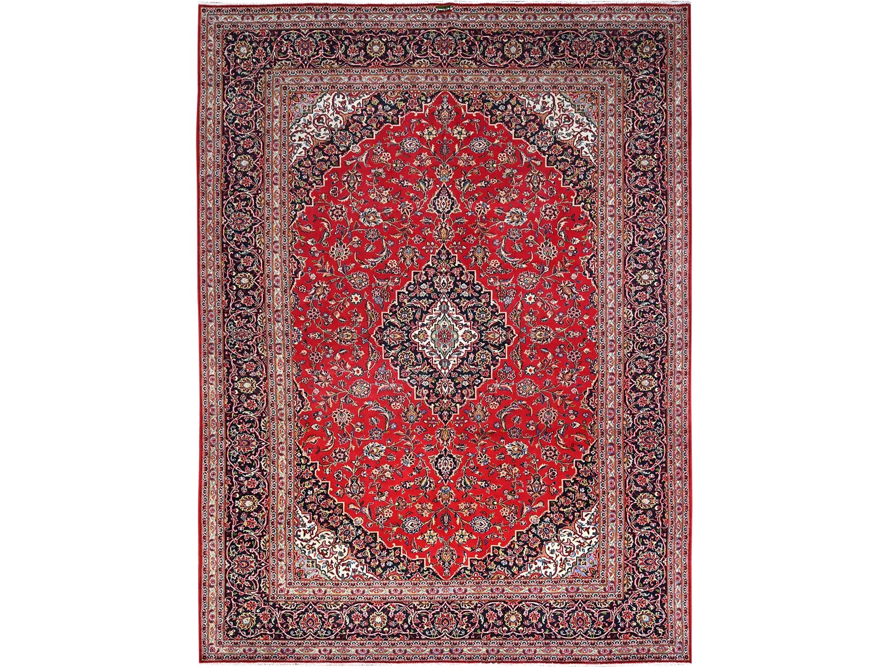 Kashan Persian hand-knotted wool rug in Red, 9'10" x 13'1", SKU O086700