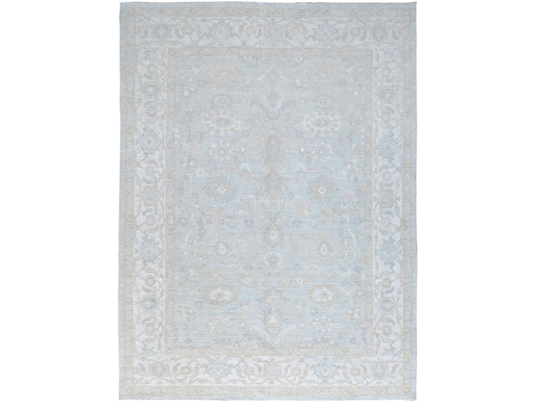 Peshawar hand-knotted wool rug in Gray, 9'1" x 12'0", SKU O086705