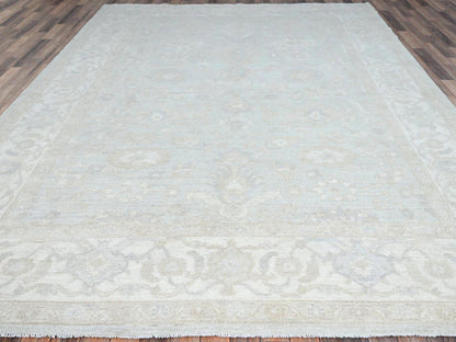 Grey 9'1" x 12'0" Oushak And Peshawar Hand knotted Wool Rug - Sku: O086705