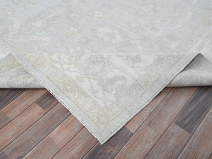 Grey 9'1" x 12'0" Oushak And Peshawar Hand knotted Wool Rug - Sku: O086705