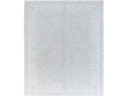 Ivory 8'1" x 9'7" Oushak And Peshawar Hand knotted Wool Rug - Sku: O086708
