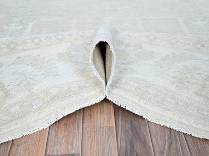 Ivory 8'1" x 9'7" Oushak And Peshawar Hand knotted Wool Rug - Sku: O086708