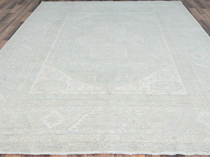 Grey 8'1" x 9'11" Oushak And Peshawar Hand knotted Wool Rug - Sku: O086709