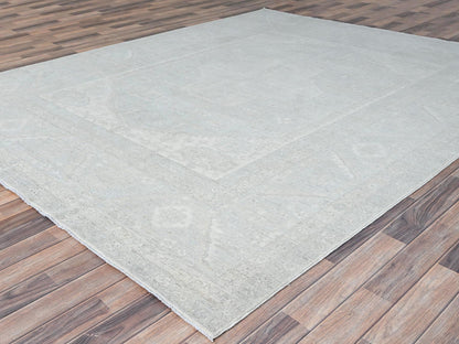 Peshawar hand-knotted wool rug in Gray, 8'1" x 9'11", SKU O086709