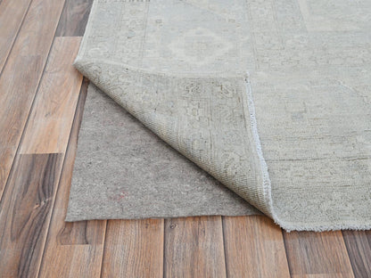 Grey 8'1" x 9'11" Oushak And Peshawar Hand knotted Wool Rug - Sku: O086709