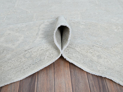Grey 8'1" x 9'11" Oushak And Peshawar Hand knotted Wool Rug - Sku: O086709