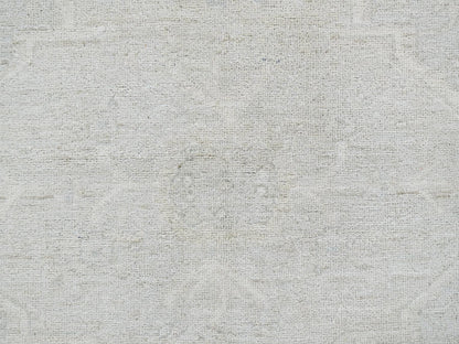Grey 8'1" x 9'11" Oushak And Peshawar Hand knotted Wool Rug - Sku: O086709
