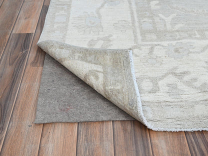 Ivory 7'11" x 9'8" Oushak And Peshawar Hand knotted Wool Rug - Sku: O086710